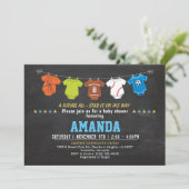 Uitnodiging voor een sterk baby baby shower (Staand voorkant)