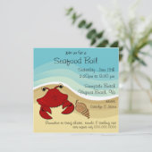 Uitnodiging voor een strand van Seafood Boil (Staand voorkant)