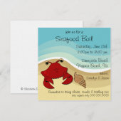 Uitnodiging voor een strand van Seafood Boil (Voorkant / Achterkant)