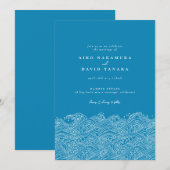 Uitnodiging voor een strandbruiloft in de Japanse  (Voorkant / Achterkant)