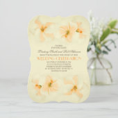 Uitnodiging voor een strandbruiloft met hibiscus (Staand voorkant)