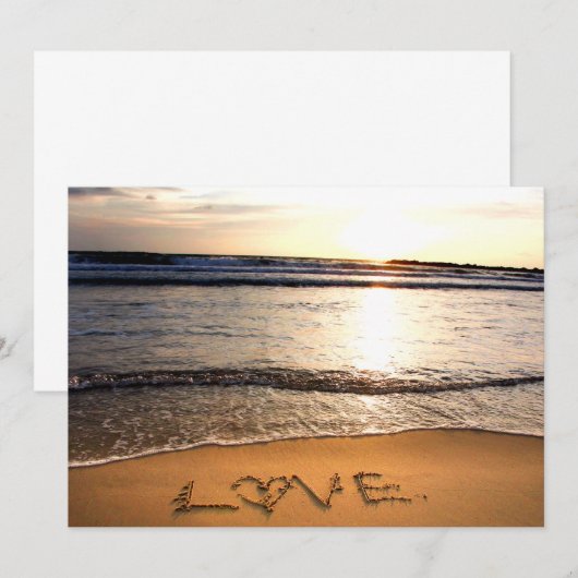 Uitnodiging voor een strandhuwelijk (Voorkant / Achterkant)