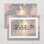 Uitnodiging voor een strandhuwelijk R.S.V.P. (Voorkant / Achterkant)