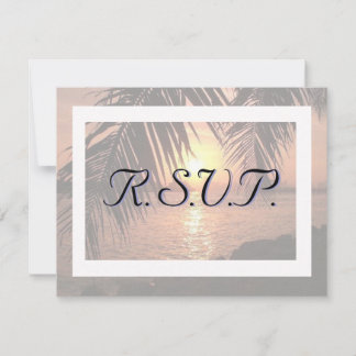 Uitnodiging voor een strandhuwelijk R.S.V.P.