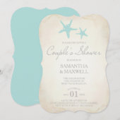 Uitnodiging voor een strandpaar met douche - Starf (Voorkant / Achterkant)