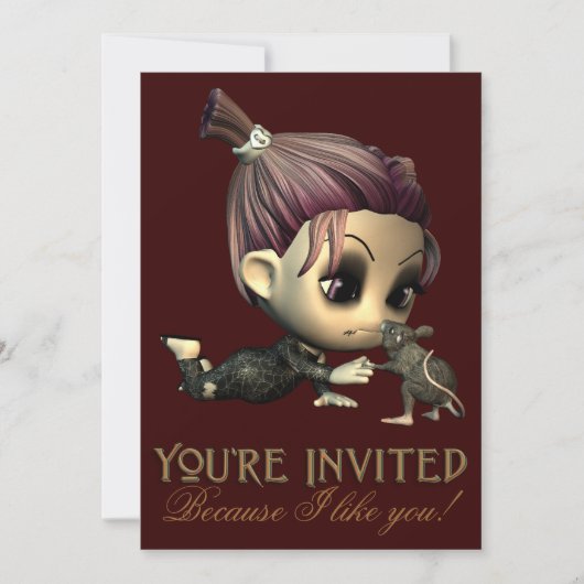 Uitnodiging voor een Strange Friends Halloween Par (Voorkant)