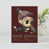 Uitnodiging voor een Strange Friends Halloween Par (Staand voorkant)