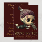 Uitnodiging voor een Strange Friends Halloween Par (Voorkant / Achterkant)