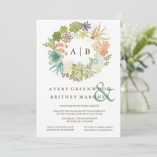 Uitnodiging voor een succesvolle Waterverf van bru (Staand voorkant)