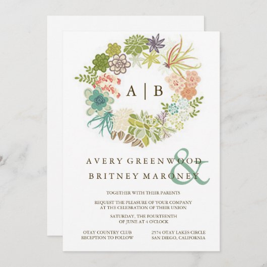 Uitnodiging voor een succesvolle Waterverf van bru (Voorkant / Achterkant)