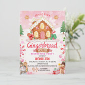 Uitnodiging voor een Suikerhuisje Versieren Feestj (Staand voorkant)