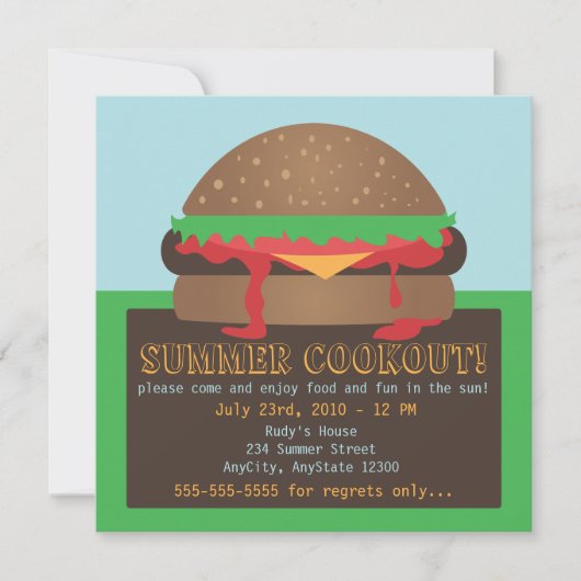 Uitnodiging voor een Summer Cookout Party (Voorkant)