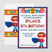 Uitnodiging voor een superheld Comic Book Characte (Voorkant / Achterkant)