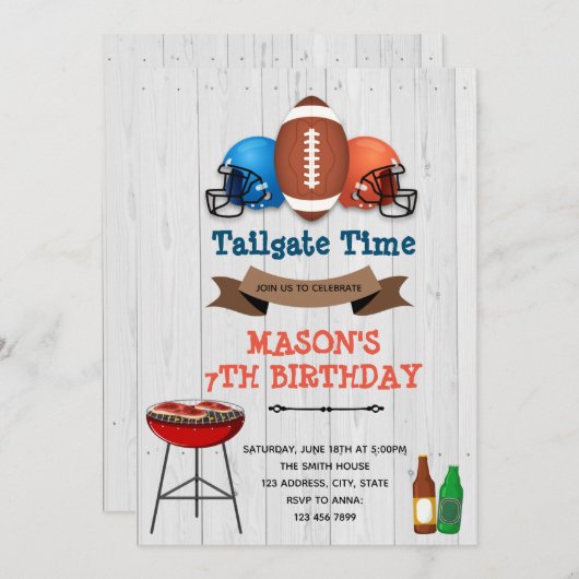 Uitnodiging voor een tailgate-feest (Voorkant / Achterkant)