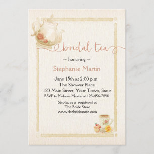 Uitnodiging voor een  Tea Bridal Shower