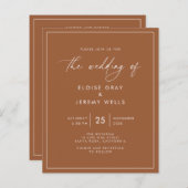 Uitnodiging voor een terracottal Wedding (Voorkant / Achterkant)