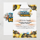 uitnodiging voor een terug-naar-schoolfeest (Voorkant / Achterkant)