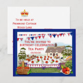 Uitnodiging voor een theepartijtje ter viering in (Voorkant / Achterkant)