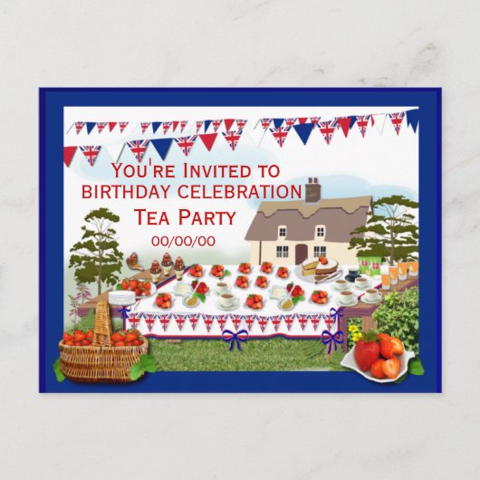 Uitnodiging voor een theepartijtje ter viering in (Voorkant)