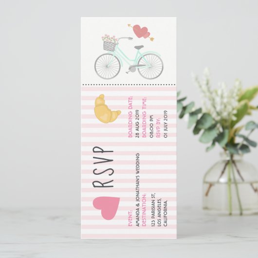 Uitnodiging voor een Ticket RSVP van het Parijs-hu (Staand voorkant)