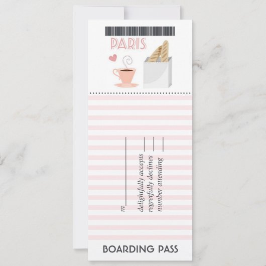 Uitnodiging voor een Ticket RSVP van het Parijs-hu (Achterkant)