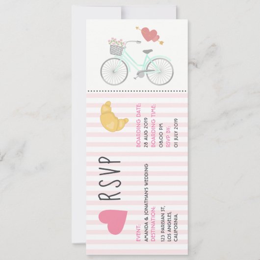 Uitnodiging voor een Ticket RSVP van het Parijs-hu (Voorkant)