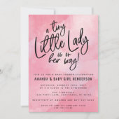 Uitnodiging voor een Tiny Little Lady babyborrel (Voorkant)
