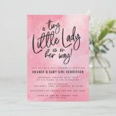 Uitnodiging voor een Tiny Little Lady babyborrel (Staand voorkant)