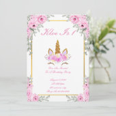 UITNODIGING VOOR EEN TOVERACHIGE EENHOORN VERJAARD (Staand voorkant)