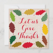 Uitnodiging voor een traditioneel Thanksgiving din (Achterkant)