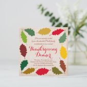 Uitnodiging voor een traditioneel Thanksgiving din (Staand voorkant)