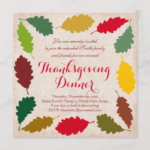 Uitnodiging voor een traditioneel Thanksgiving din