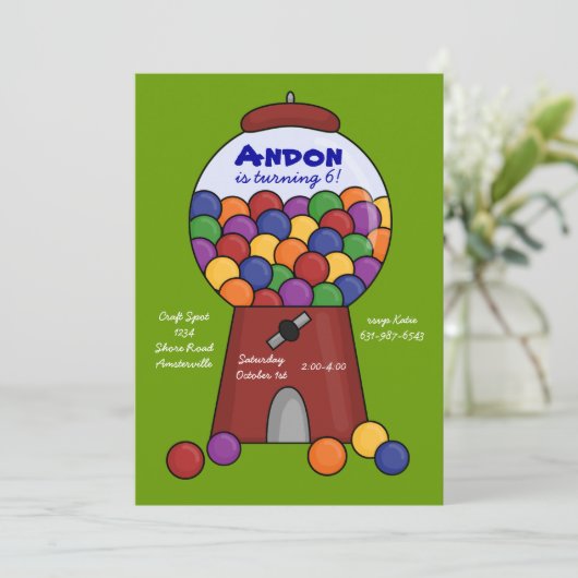 Uitnodiging voor een trombolmachine (Staand voorkant)