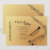 uitnodiging voor een trombone-muziekinstrument (Voorkant / Achterkant)