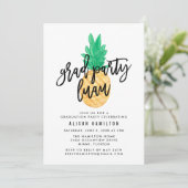 Uitnodiging voor een Tropical Luau Afstudeerfeest (Staand voorkant)