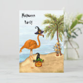 Uitnodiging voor een tropisch Halloween feest (Staand voorkant)