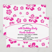 Uitnodiging voor een tropisch hibiscusfeest in hee (Voorkant / Achterkant)