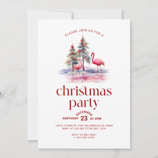 Uitnodiging voor een tropisch kerstfeest (Voorkant)