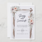 Uitnodiging voor een trouwe bloemenbruiloft (Voorkant)