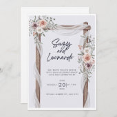 Uitnodiging voor een trouwe bloemenbruiloft (Voorkant / Achterkant)