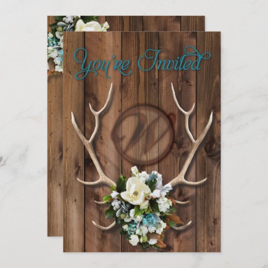 Uitnodiging voor een trouwe bruiloft met Magnolia (Voorkant / Achterkant)