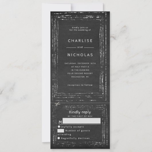 Uitnodiging voor een trouwe bruiloft met trsvp (Voorkant)