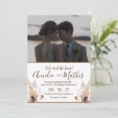 Uitnodiging voor een trouwe elegant met fotobruilo (Staand voorkant)