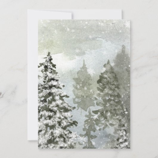 uitnodiging voor een trouwe wintervakantie met win (Achterkant)