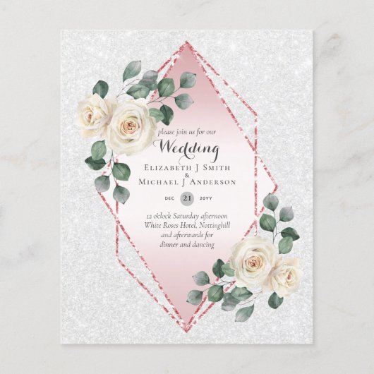 Uitnodiging voor een trouwfeest met diamantvormig  (Voorkant)
