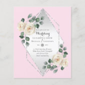 Uitnodiging voor een trouwfeest met witte roos dia (Voorkant)