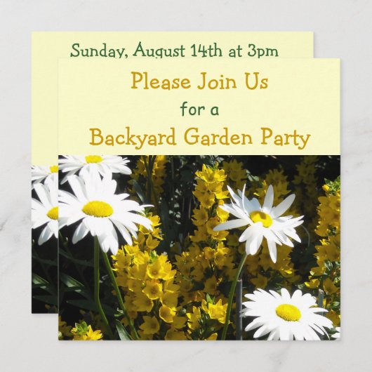 Uitnodiging voor een tuinpartij (Voorkant / Achterkant)