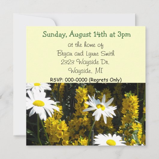 Uitnodiging voor een tuinpartij (Achterkant)