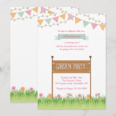Uitnodiging voor een tuinpartij (Voorkant / Achterkant)