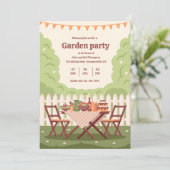Uitnodiging voor een tuinpartij (Staand voorkant)